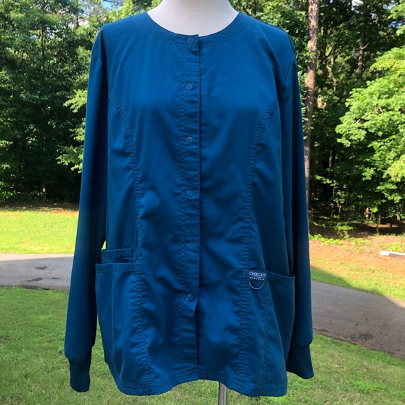 Cherokee Teal Scrub Revolution Jacket - Picture 2 of 10